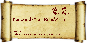 Mogyorósy Renáta névjegykártya