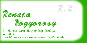 renata mogyorosy business card